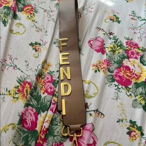 Fendi Tan Strap with Gold Accents
